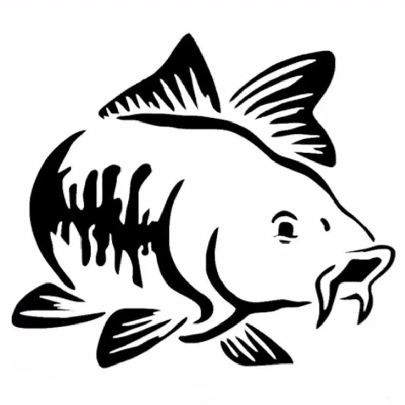 Fishing Kayak Inflatable - Car Sticker Cartoon Carp Fishing Car