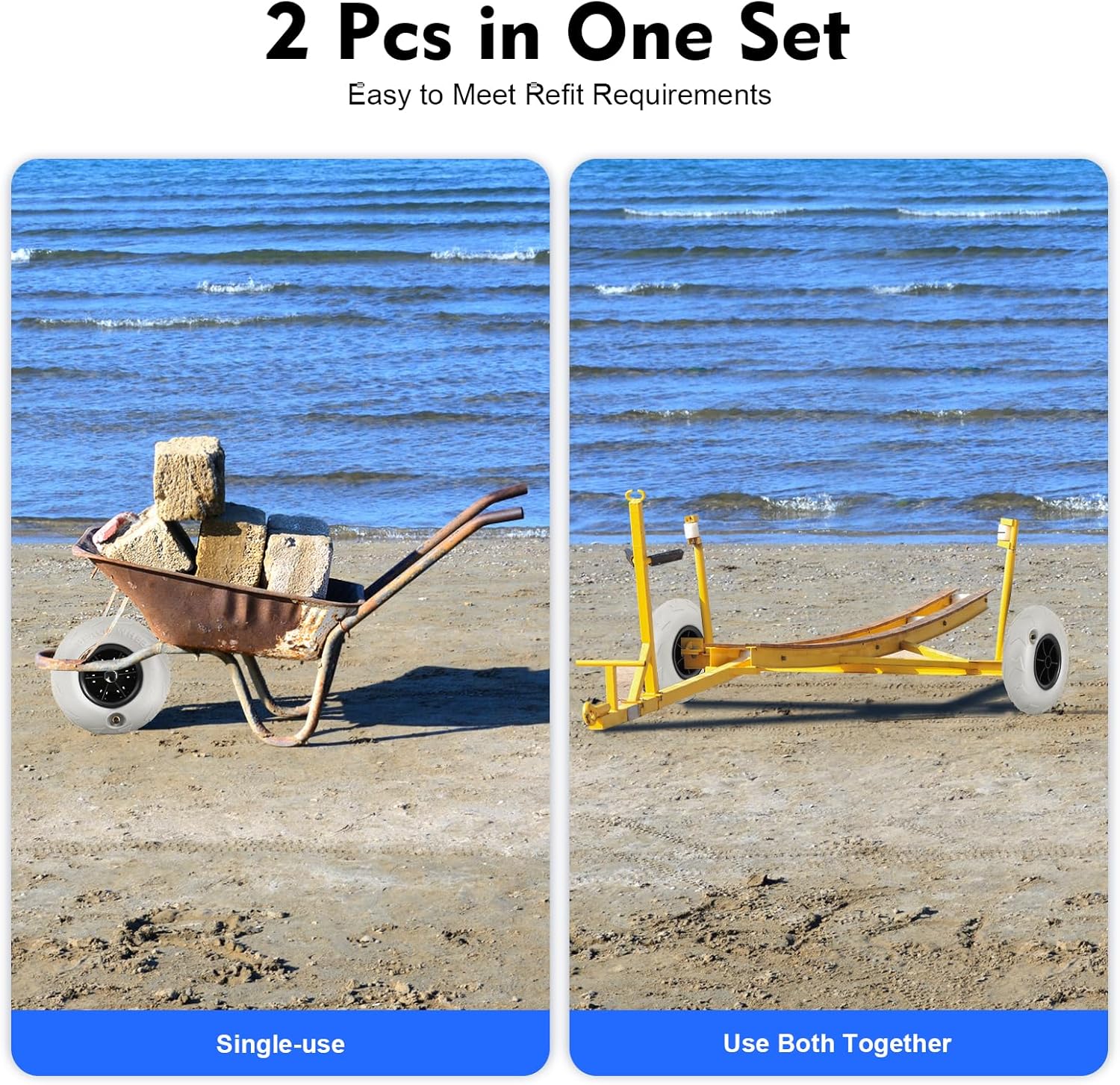 Beach Balloon Wheels 2 Pack 9  - Fishing Kayak Cart recension och pris