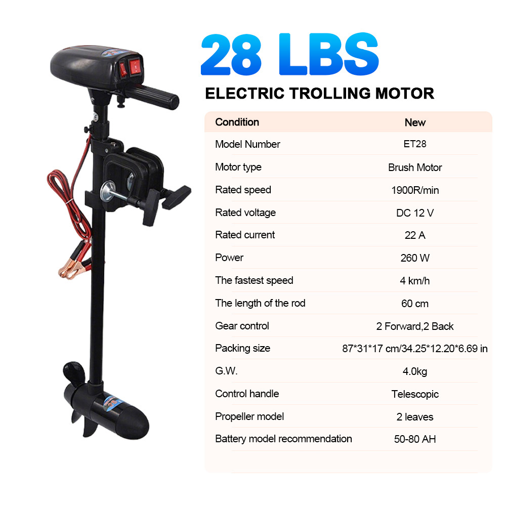 SAVAGE MARINE 12V 28LB Electri - Fishing Kayak Trolling Motor recension och pris
